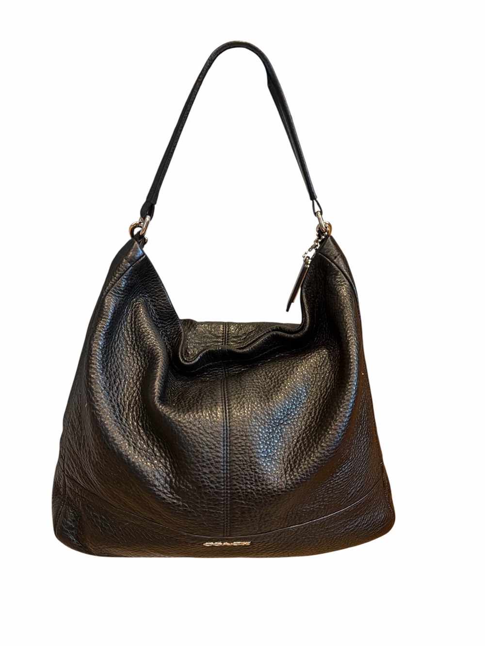 Vintage Coach Y2K Black Pebbled Leather Hobo Bag Large Slouchy Quiet Luxury - Picture 7 of 11